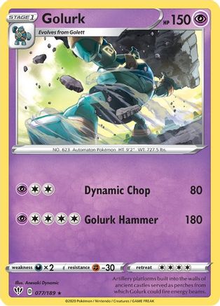 Golurk (077/189) [SWSH03 Darkness Ablaze] Reverse Holofoil - Rare