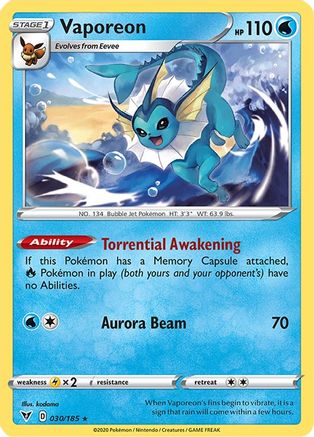 Vaporeon (030/185) [SWSH04 Vivid Voltage] Normal - Rare