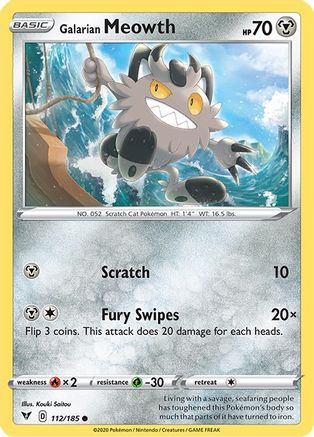 Galarian Meowth (112/185) [SWSH04 Vivid Voltage] Normal - Common