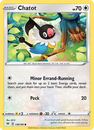 Chatot (139/185) [SWSH04 Vivid Voltage] Normal - Common