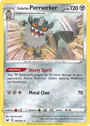 Galarian Perrserker (SWSH Base Set) (128/202) [Deck Exclusives] Normal - Rare