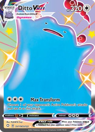Stock image - Ditto VMAX SV119/122 Shining Fates