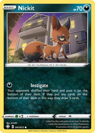 Nickit (047/72) [Shining Fates] Reverse Holofoil - Common