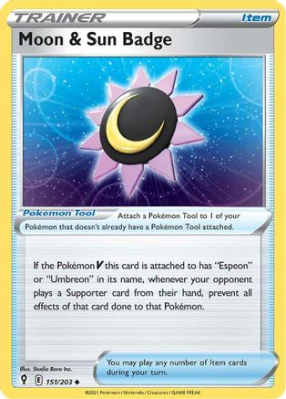 Moon & Sun Badge (151/203) [SWSH07 Evolving Skies] Normal - Uncommon