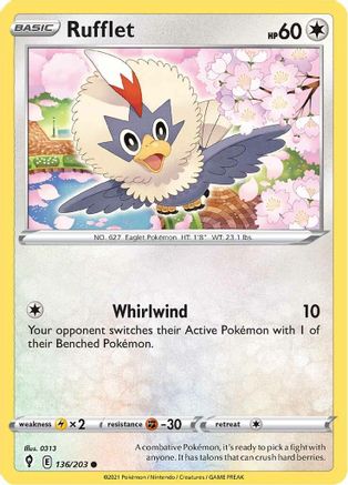 Rufflet (136/203) [SWSH07 Evolving Skies] Reverse Holofoil - Common