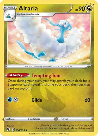 Altaria (106/203) [SWSH07 Evolving Skies] Reverse Holofoil - Rare