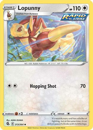 Lopunny (213/264) [SWSH08 Fusion Strike] Reverse Holofoil - Uncommon