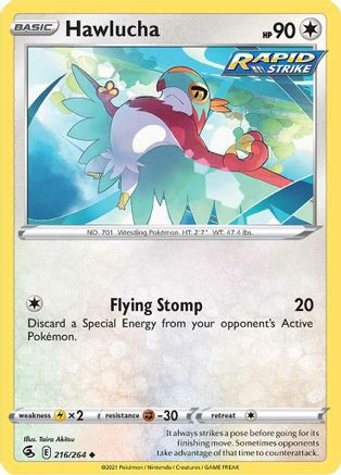 Hawlucha (216/264) [SWSH08 Fusion Strike] Reverse Holofoil - Uncommon