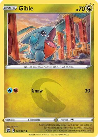 Gible (107/172) [SWSH09 Brilliant Stars] Reverse Holofoil - Common