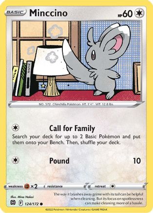 Minccino (124/172) [SWSH09 Brilliant Stars] Reverse Holofoil - Common