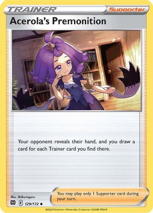 Acerola's Premonition (129/172) [SWSH09 Brilliant Stars] Reverse Holofoil - Uncommon