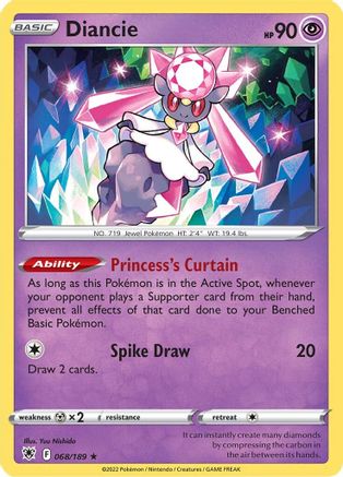 Diancie (068/189) [SWSH10 Astral Radiance] Holofoil - Holo Rare