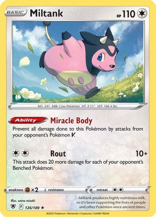 Miltank (126/189) [SWSH10 Astral Radiance] Reverse Holofoil - Holo Rare