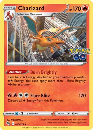 Charizard (010/78) [Pokemon GO] Reverse Holofoil - Holo Rare