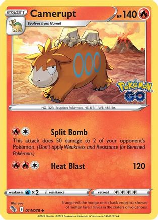 Camerupt (014/78) [Pokemon GO] Reverse Holofoil - Uncommon
