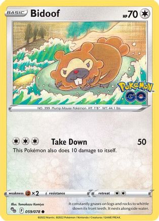 Bidoof (059/78) [Pokemon GO] Reverse Holofoil - Common
