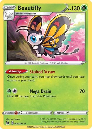 Beautifly (008/196) [SWSH11 Lost Origin] Holofoil - Holo Rare