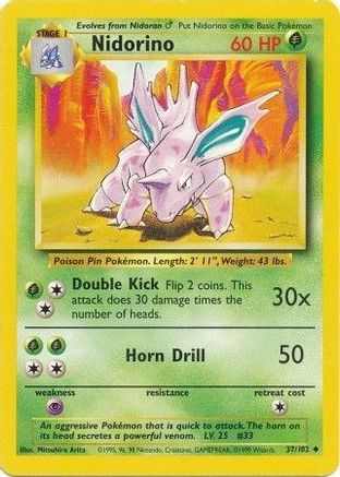Nidorino (037/102) [Base Set] Normal - Uncommon