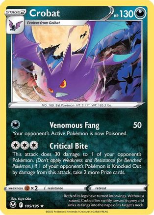 Crobat (105/195) [SWSH12 Silver Tempest] Reverse Holofoil - Holo Rare