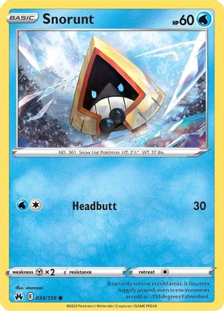 Snorunt (034/159) [SWSH Crown Zenith] Normal - Common