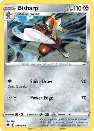 Bisharp (093/159) [SWSH Crown Zenith] Reverse Holofoil - Uncommon
