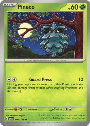Pineco (001) [SV01 Scarlet & Violet Base Set] Reverse Holofoil - Common