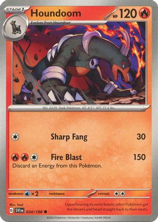 Houndoom (034/198) [SV01 Scarlet & Violet Base Set] Normal - Common