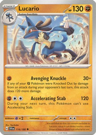 Lucario (114/198) [SV01 Scarlet & Violet Base Set] Reverse Holofoil - Uncommon