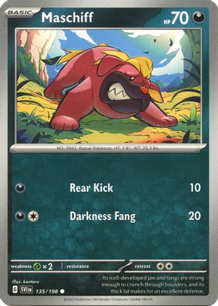 Maschiff (135/198) [SV01 Scarlet & Violet Base Set] Reverse Holofoil - Common