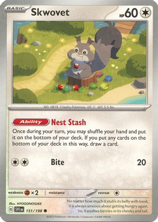 Skwovet (151/198) [SV01 Scarlet & Violet Base Set] Reverse Holofoil - Common