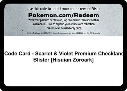 Code Card - Scarlet & Violet Premium Checklane Blister [Hisuian Zoroark] [SV01 Scarlet & Violet Base Set] Normal - Code Card
