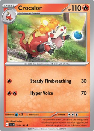 Crocalor (036/193) [SV02 Paldea Evolved] Reverse Holofoil - Uncommon
