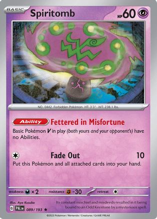 Spiritomb (089) [SV02 Paldea Evolved] Holofoil - Rare