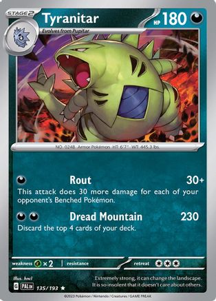 Tyranitar (135/193) [SV02 Paldea Evolved] Reverse Holofoil - Rare