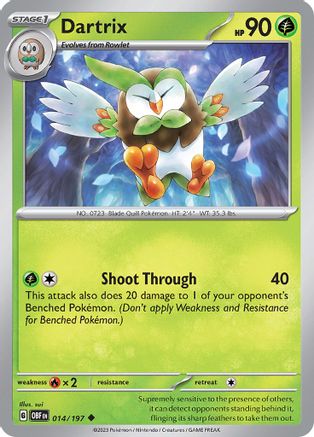 Dartrix (014) [SV03 Obsidian Flames] Reverse Holofoil - Uncommon