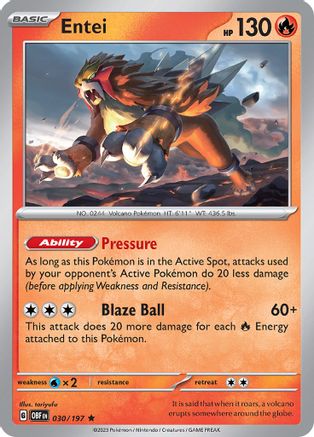 Entei (030) [SV03 Obsidian Flames] Holofoil - Rare