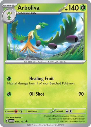 Arboliva (021) [SV03 Obsidian Flames] Reverse Holofoil - Uncommon