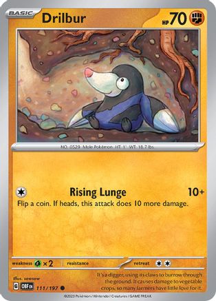 Drilbur (111) [SV03 Obsidian Flames] Reverse Holofoil - Common