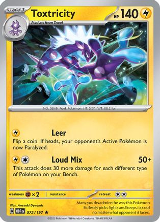 Toxtricity (072) [SV03 Obsidian Flames] Holofoil - Rare