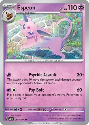 Espeon (086) [SV03 Obsidian Flames] Normal - Uncommon