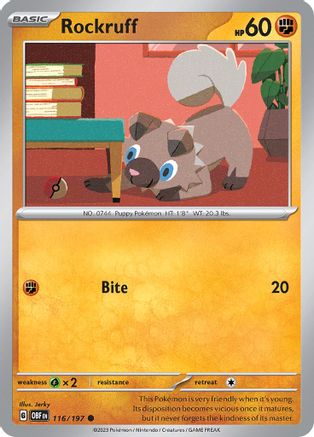 Rockruff (116) [SV03 Obsidian Flames] Normal - Common