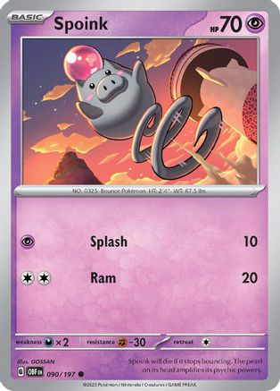 Spoink (090) [SV03 Obsidian Flames] Reverse Holofoil - Common