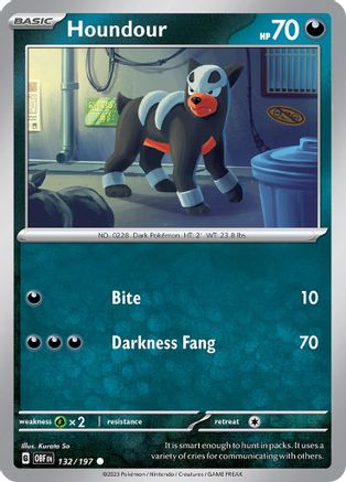 Houndour (132/197) [SV03 Obsidian Flames] Reverse Holofoil - Common