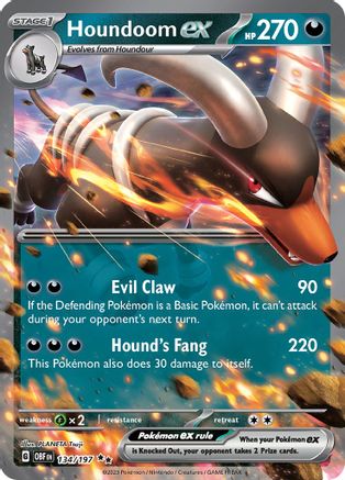 Houndoom ex (134) [SV03 Obsidian Flames] Holofoil - Double Rare