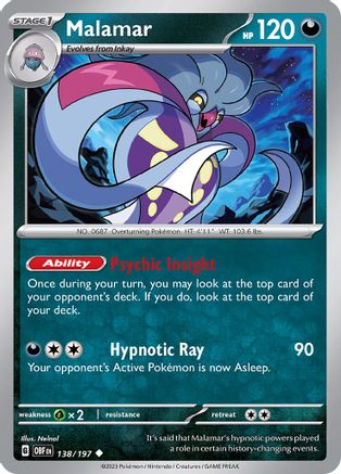 Malamar (138) [SV03 Obsidian Flames] Reverse Holofoil - Uncommon