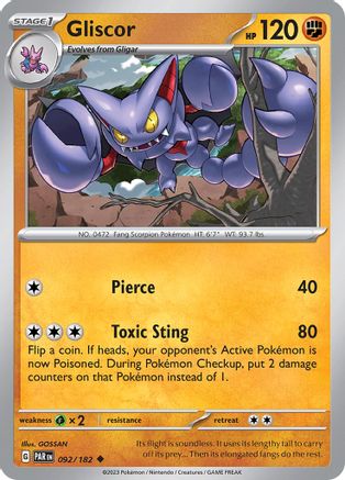 Gliscor (092) [SV04 Paradox Rift] Reverse Holofoil - Uncommon