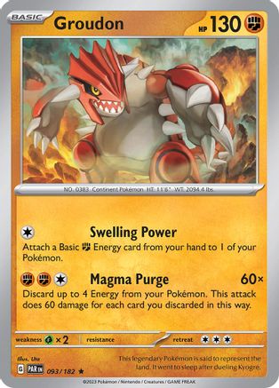 Groudon (093/182) [SV04 Paradox Rift] Reverse Holofoil - Rare