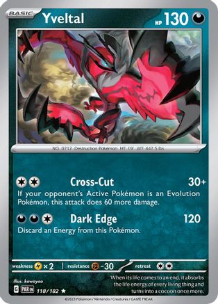 Yveltal (118/182) [SV04 Paradox Rift] Reverse Holofoil - Rare