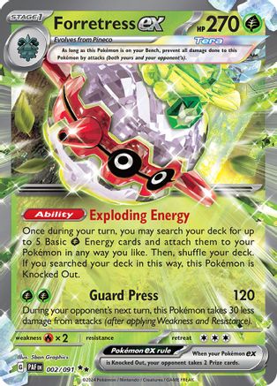 Forretress ex (002/091) [SV Paldean Fates] Holofoil - Double Rare