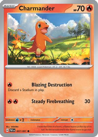 Charmander (007/091) [SV Paldean Fates] Reverse Holofoil - Common